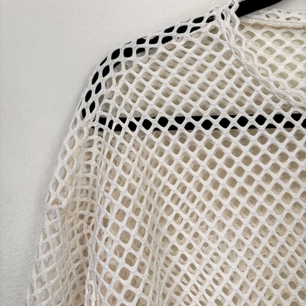Dazy | Cream Mesh Long Sleeve Top | Size Large - Picture 4 of 10